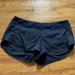 Navy Blue Lululemon Speed Up Low Rise Speed Shorts